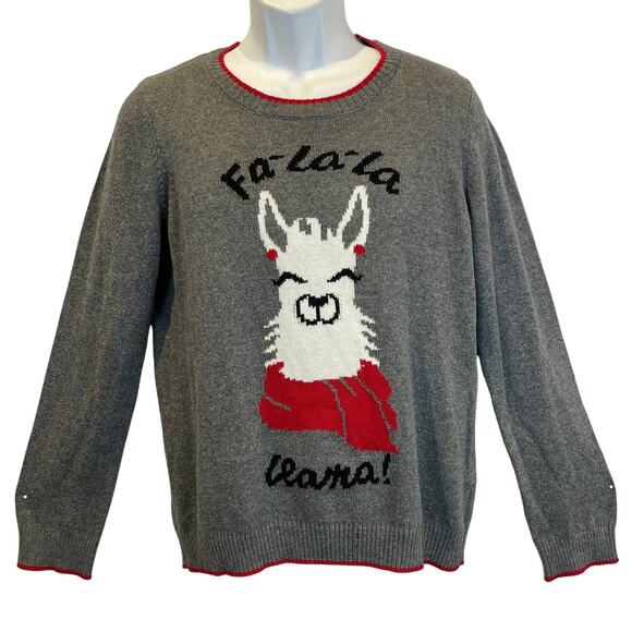 Jingles & Joy FA LA LA LLAMA! Adorable Ugly Christmas Sweater Size Large - Picture 1 of 5